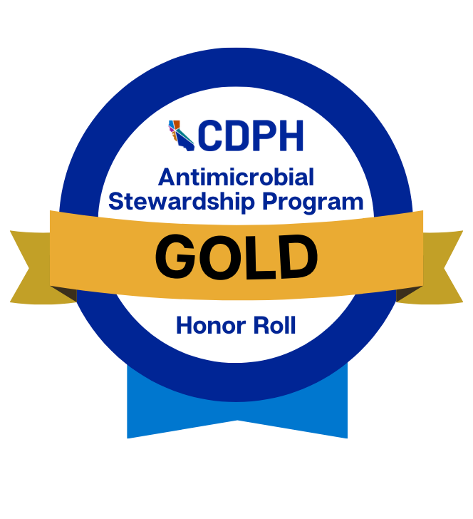 CDPH Antimicrobial Stewardship Program Gold Honor Roll badge